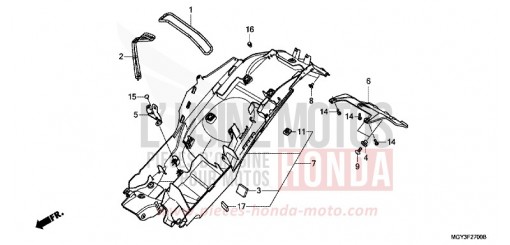 REAR FENDER VFR800XD de 2013